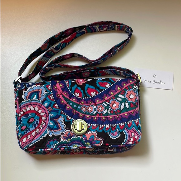 Vera Bradley Handbags - Vera Bradley Turnlock Crossbody Haymarket Paisley NWT